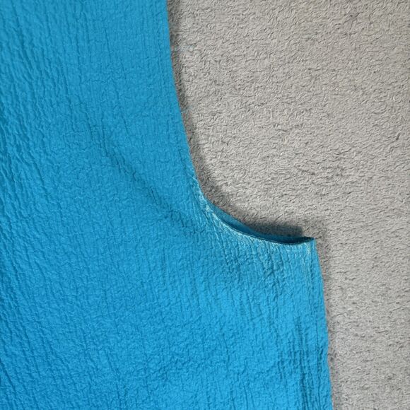 Croft And Barrow Women’s Size XL Gauze Button Up Vest Blue Sleeveless - Picture 10 of 10